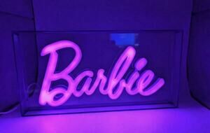 Barbie Neon Pink Logo LED Light Lamp USB Powered Sign Room Decor Tested working